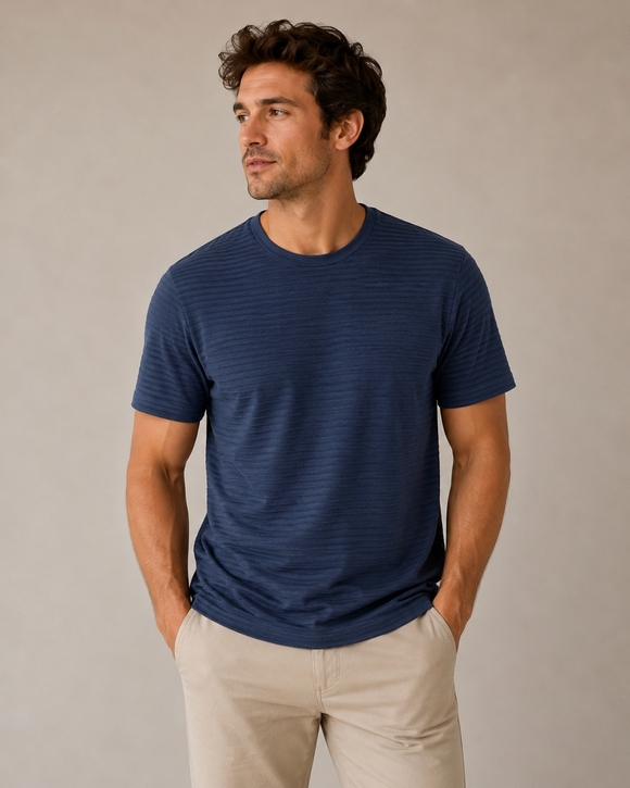 Pezzo Other - Pezzo Mens M Navy Filoscozia Cotton T-Shirt Made in Italy VG